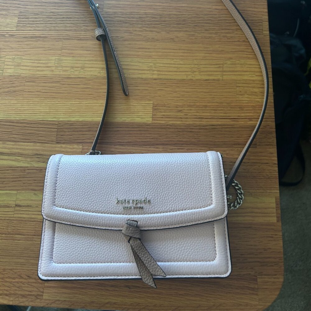 Kate Spade Baby Pink Flap Crossbody Bag Leather